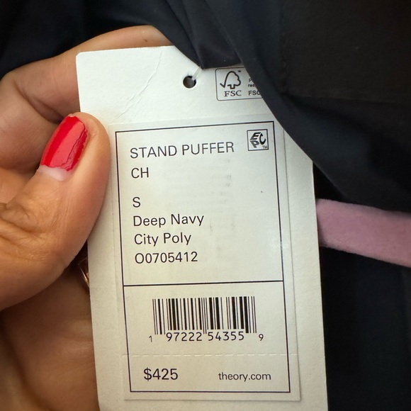 Theory Stand puffer deep Navy city Poly jacket - Picture 4 of 12
